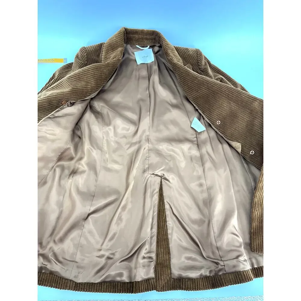 Wilfred Aritzia Women's Brown Double Breasted Corduroy Jacket‎ Blazer (2)